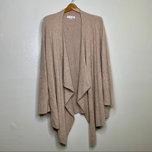 Barefoot Dreams Tan Cozy Chic Lite Long Length Cardigan Sweater L/ XL